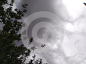 Moonsoon rainy clouds in Mohangarh village india