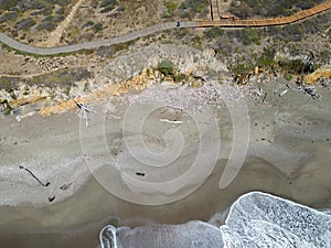 Moonstone Beach, central California coast from the air