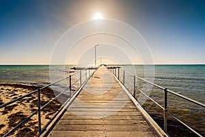 Moonta Bay jetty at sunset