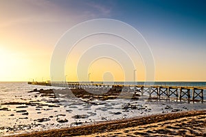 Moonta Bay jetty at sunset