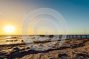 Moonta Bay jetty at sunset