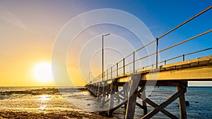 Moonta Bay jetty at sunset