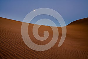 Moony landscape on sand dunes