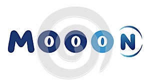 MOOON Text Logo with Cosmic Orb Design, vector design Generative AI