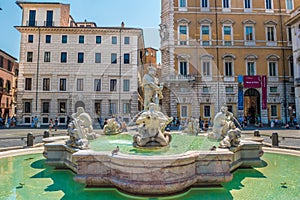 The Moor Fountain at the Plaza Navona in Rome, Italy
