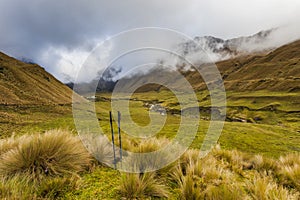 Moor and river in Collanes Valley in El Altar volcano