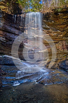 Moore Cove Waterfall in Pisgah National Forest near Brevard NC