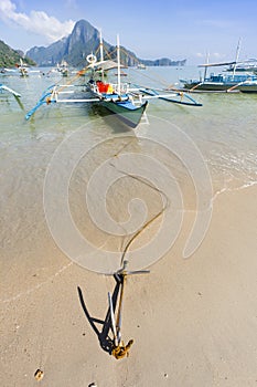 Moored banca boat