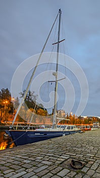 Moored boat in Tampere, Finland