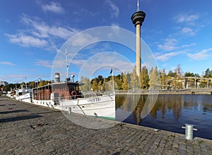 Moored boat in Tampere, Finland