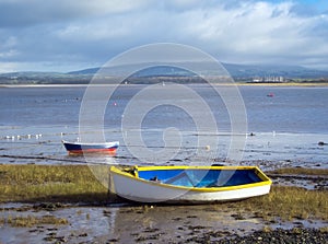 Moored boats at low tide, Sunderland Point