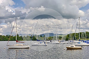 Moored boats on Windermere