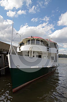 Moored excursion boat