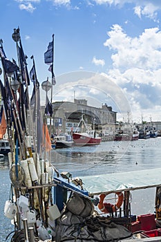 Moored fishing boats Hel Poland