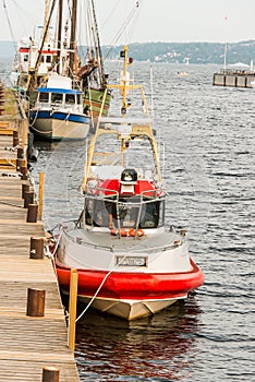 Moored maritime rescue boat