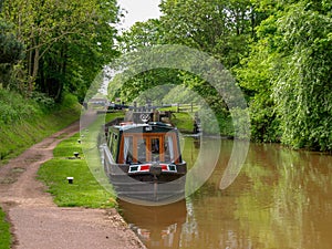 Moored narrowboat