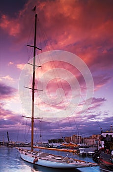 Moored Sailing boat photo