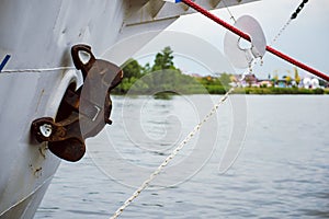 Moored sailing ships