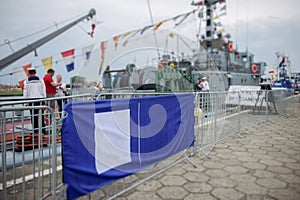 Moored sailing ships