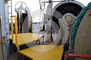 Mooring and anchoring windlass on the fwd part of the vessel