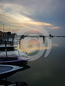 A mooring for boats in Cavallino, Italy