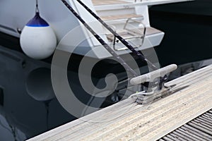 Mooring bollard in a marina in Croatia