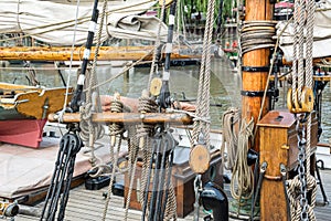 Mooring on historic sailing boat