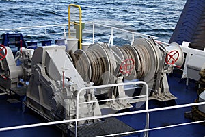 Mooring lines on a ferry