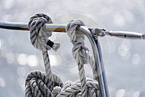 Mooring lines on a sailing yacht