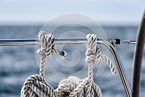 Mooring lines on a sailing yacht