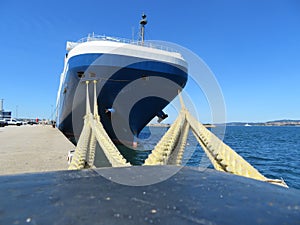 Mooring Port where are parked boats to refuel and repair photo