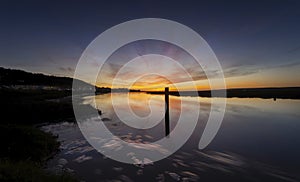 Mooring post on the Loughor estuary