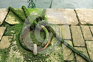 Mooring ring on dock