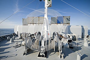 Mooring Station aboard large ship photo