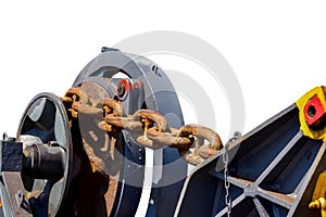 Mooring winch lass forward deck cargo ship.