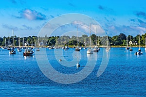 Moorings Sailboats Padanaram Harbor Dartmouth Massachusetts