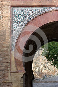 Moorish arch in the Alhambra palaces