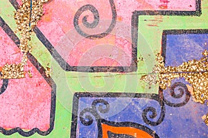 Moorish design in pastel colors on floor tiles
