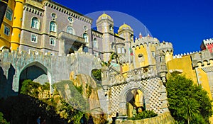 Sintra Pena National Palace Facade and Main Entrance Gate, Travel Lisbon, Portugal photo