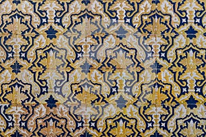 Moorish style ceramic tiles in geometrical patterns from Seville photo