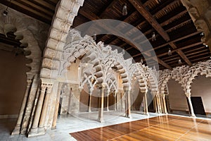 Moorish-Taifa halls in Aljaferia Palace in Zaragoza