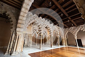 Moorish-Taifa halls in Aljaferia Palace in Zaragoza photo