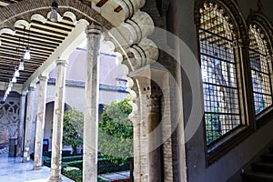 The Moorish-Taifa north side halls, Aljaferia Palace, Zaragoza, Aragon, Spain