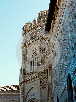 Moorish tower in Mudejar architectural style in Zaragoza, Spain. Building built during Caliphate time