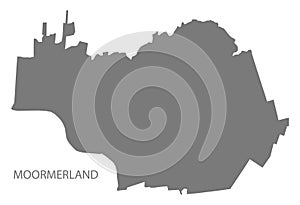 Moormerland German city map grey illustration silhouette shape