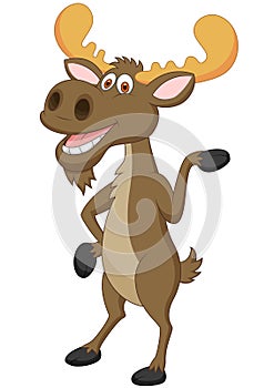 Moose cartoon waving