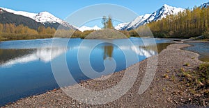 Moose Flats Wetland and Portage Creek in Turnagain Arm near Anchorage Alaska United States