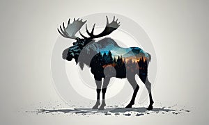 moose with forest scene in the background photo