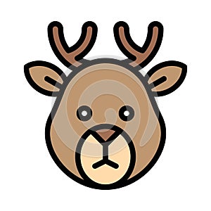 Moose head icon, Thanksgiving related vector