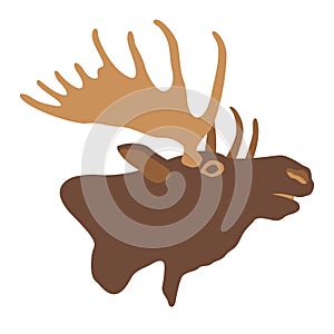 Moose head profile vector style Flat